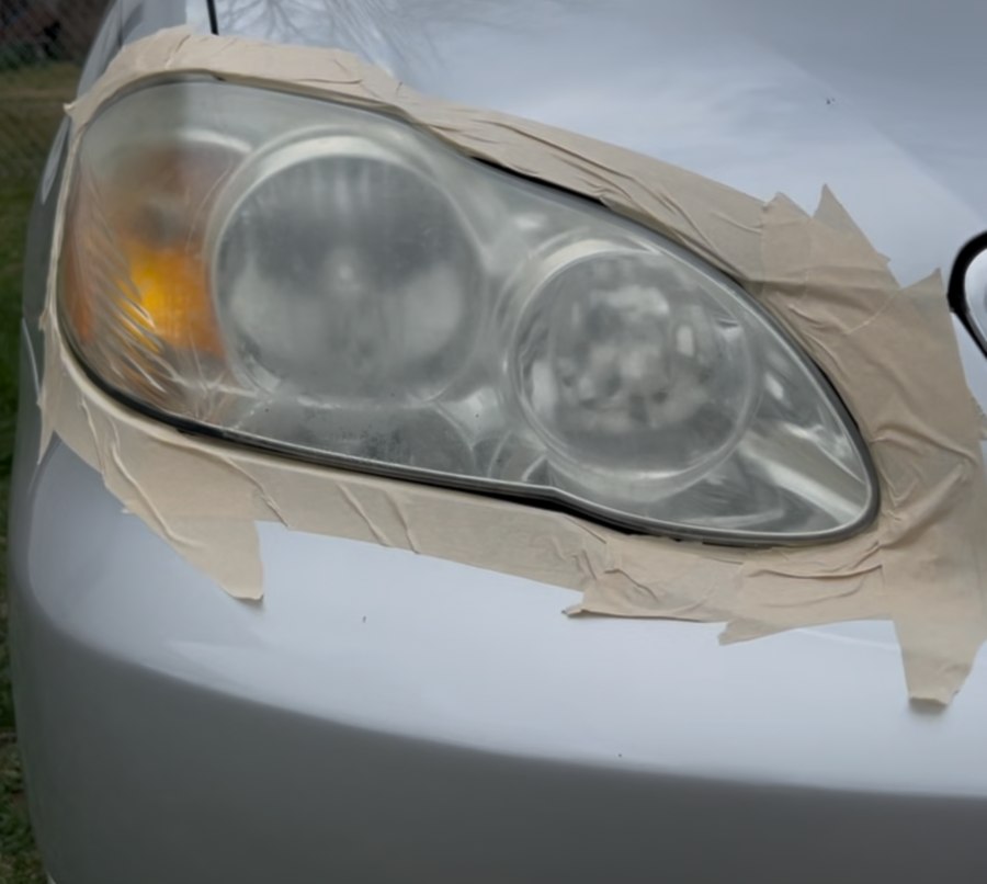 Headlight after restoration